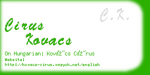 cirus kovacs business card
